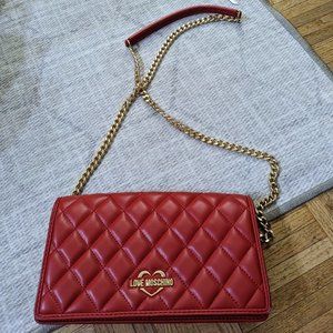 Red love moschino cross body bag